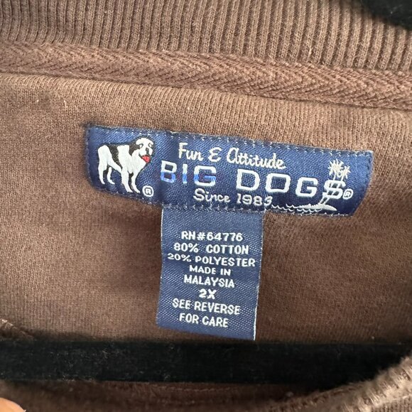 Big Dogs Deal With It Attitude Sweatshirt Brown 2X - Picture 4 of 4